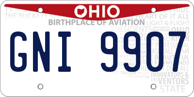 OH license plate GNI9907