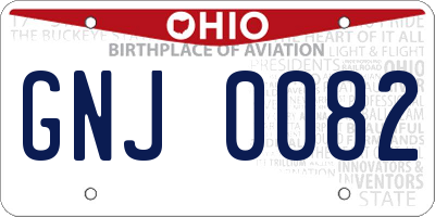 OH license plate GNJ0082