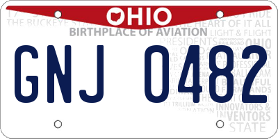 OH license plate GNJ0482