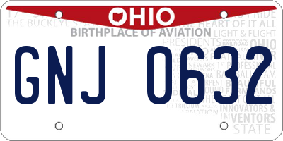 OH license plate GNJ0632