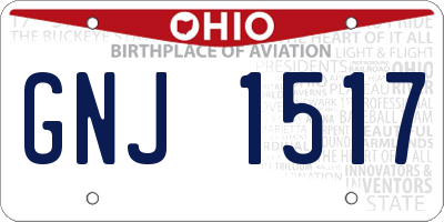 OH license plate GNJ1517