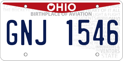 OH license plate GNJ1546