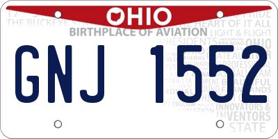 OH license plate GNJ1552