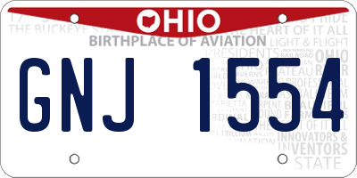 OH license plate GNJ1554