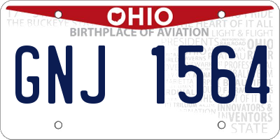 OH license plate GNJ1564