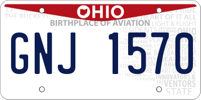 OH license plate GNJ1570