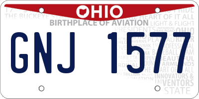 OH license plate GNJ1577