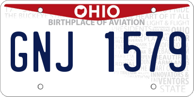 OH license plate GNJ1579
