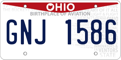 OH license plate GNJ1586