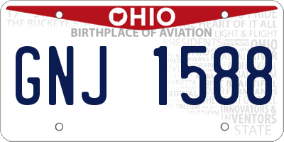 OH license plate GNJ1588