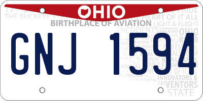 OH license plate GNJ1594