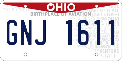 OH license plate GNJ1611