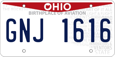 OH license plate GNJ1616