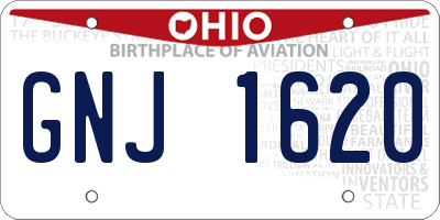OH license plate GNJ1620