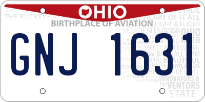 OH license plate GNJ1631