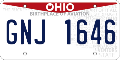 OH license plate GNJ1646