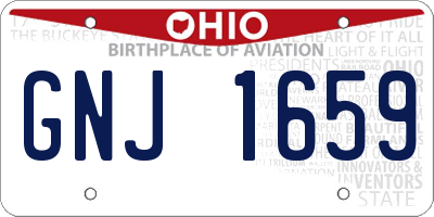 OH license plate GNJ1659