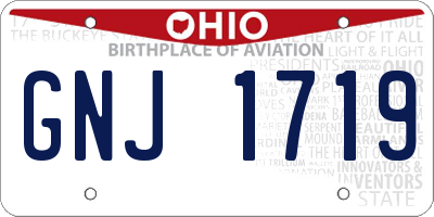 OH license plate GNJ1719