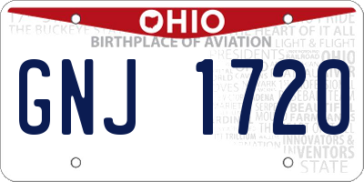 OH license plate GNJ1720