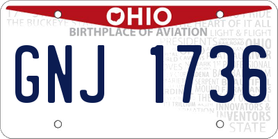OH license plate GNJ1736
