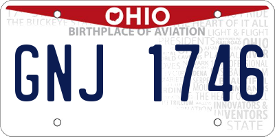 OH license plate GNJ1746