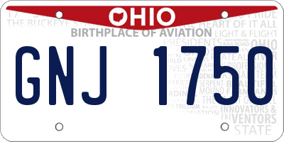 OH license plate GNJ1750