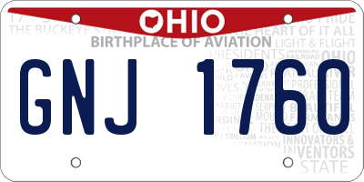 OH license plate GNJ1760