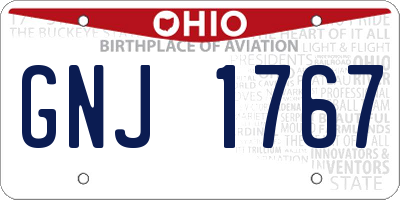 OH license plate GNJ1767