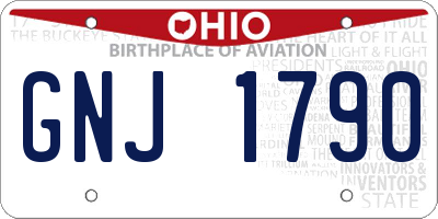 OH license plate GNJ1790
