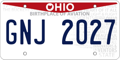 OH license plate GNJ2027