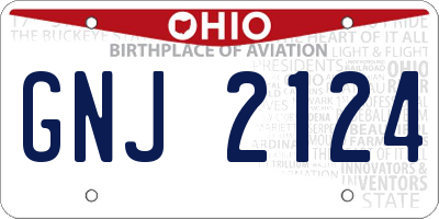 OH license plate GNJ2124