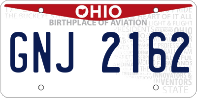 OH license plate GNJ2162