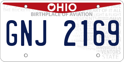OH license plate GNJ2169
