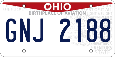 OH license plate GNJ2188