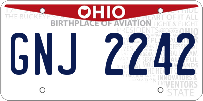 OH license plate GNJ2242