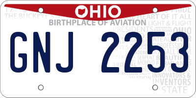 OH license plate GNJ2253