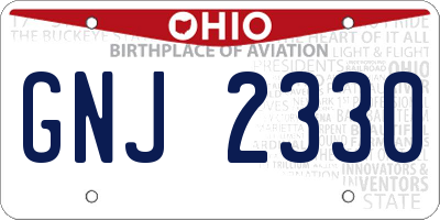 OH license plate GNJ2330