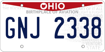 OH license plate GNJ2338