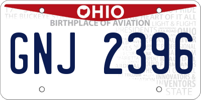 OH license plate GNJ2396