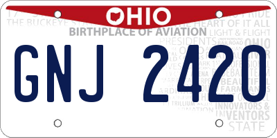 OH license plate GNJ2420