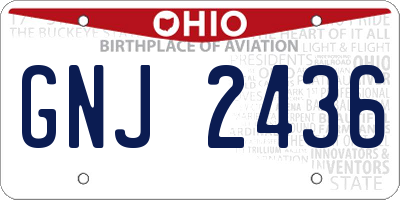 OH license plate GNJ2436