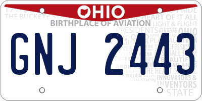 OH license plate GNJ2443