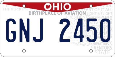 OH license plate GNJ2450