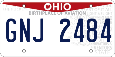OH license plate GNJ2484