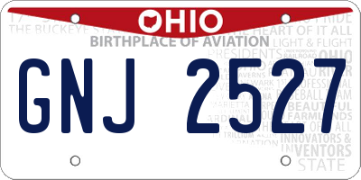 OH license plate GNJ2527
