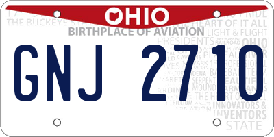 OH license plate GNJ2710