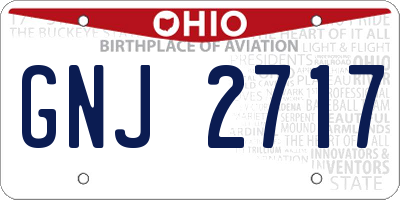 OH license plate GNJ2717