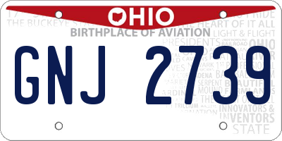 OH license plate GNJ2739