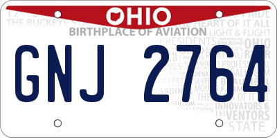 OH license plate GNJ2764