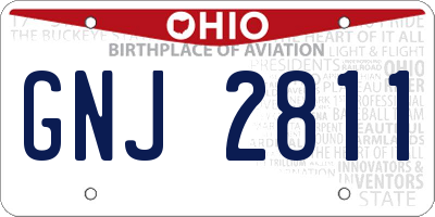 OH license plate GNJ2811